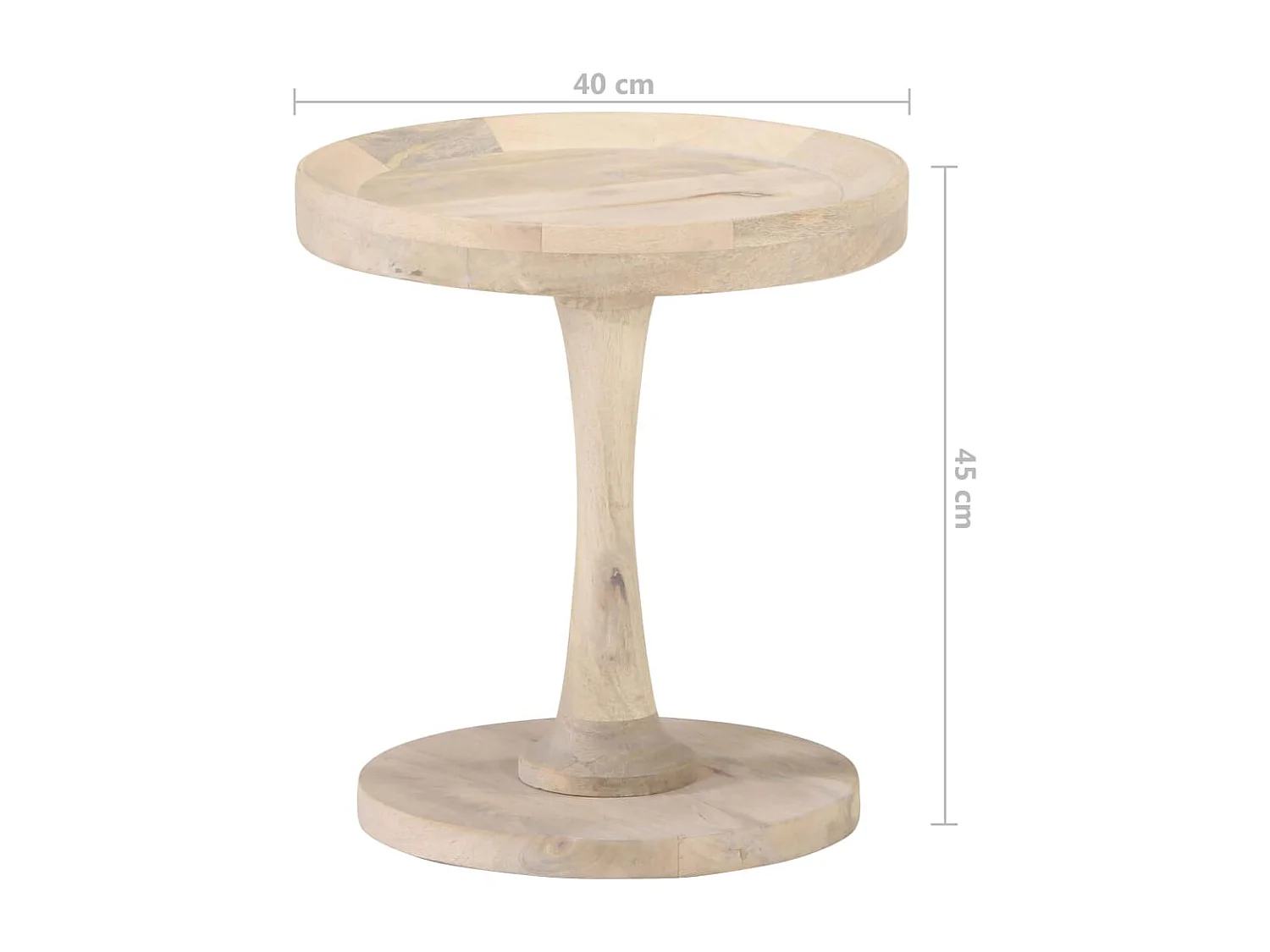 Bijzettafel Ø40x45 cm massief mangohout