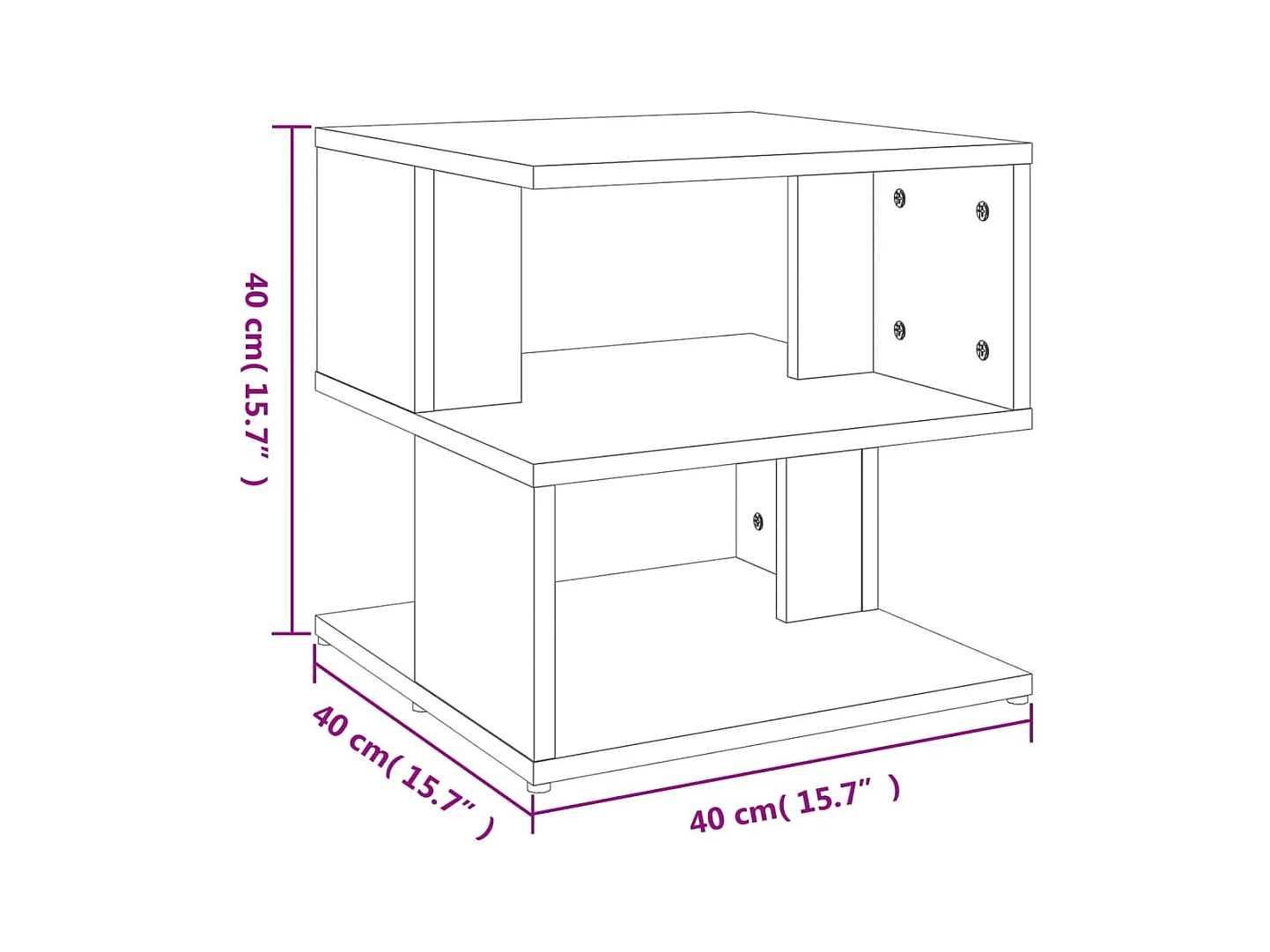 Table d'appoint Chêne sonoma 40x40x40 cm Aggloméré