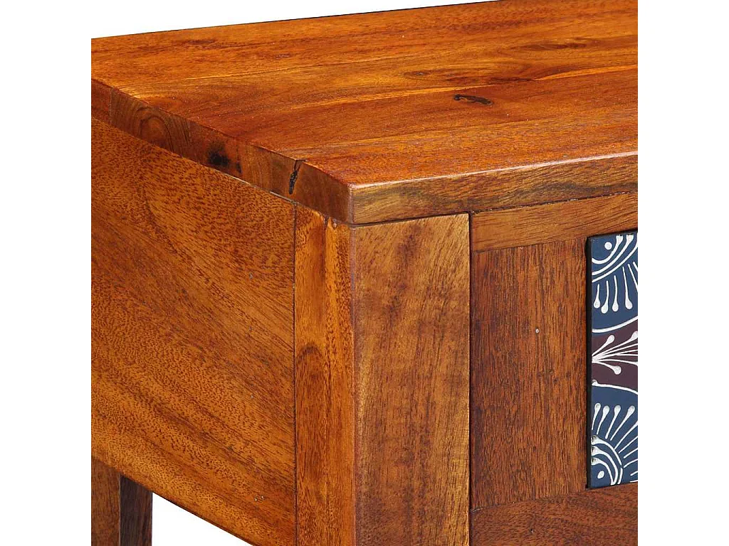 Mesa lateral Marrón 40 x 30 x 36 cm Madera maciza de Acacia