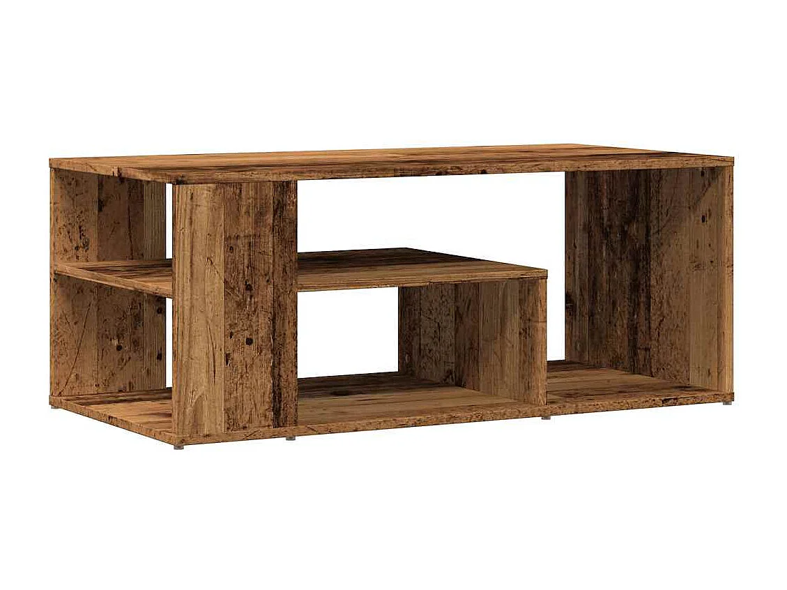 Salontafel 100x50x40 cm bewerkt hout oud houtkleurig