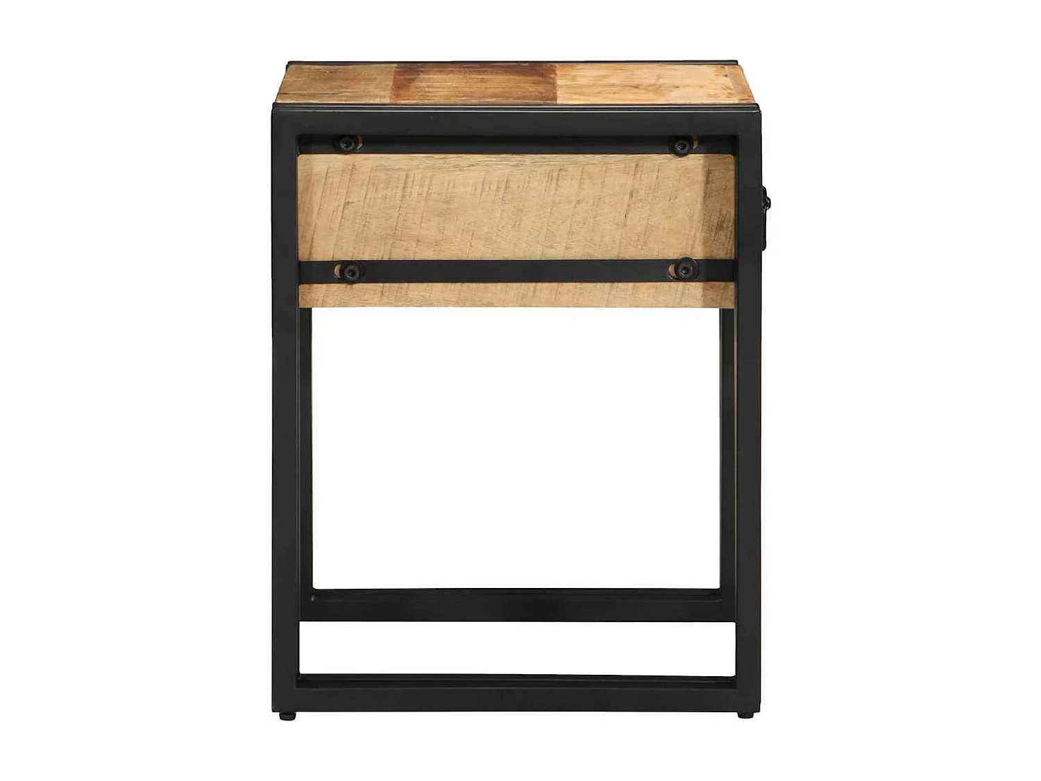 Table d'appoint 40 x 40 x 50 cm Bois de mangue massif et métal