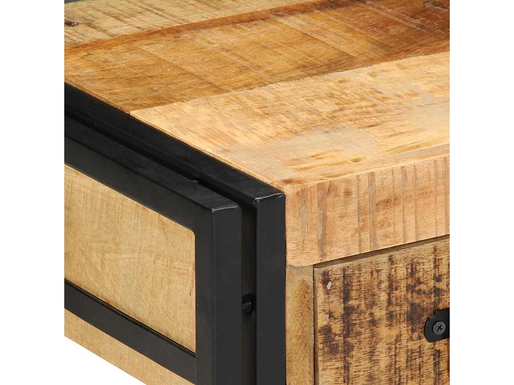 Table d'appoint 40 x 40 x 50 cm Bois de mangue massif et métal