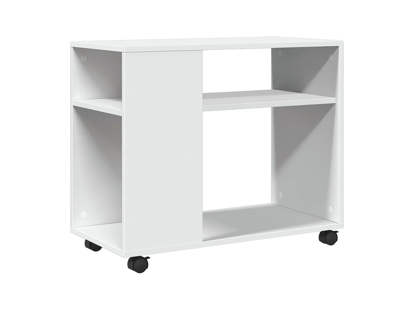 Table d'appoint avec roues blanc 70x35x60 cm bois d'ingénierie