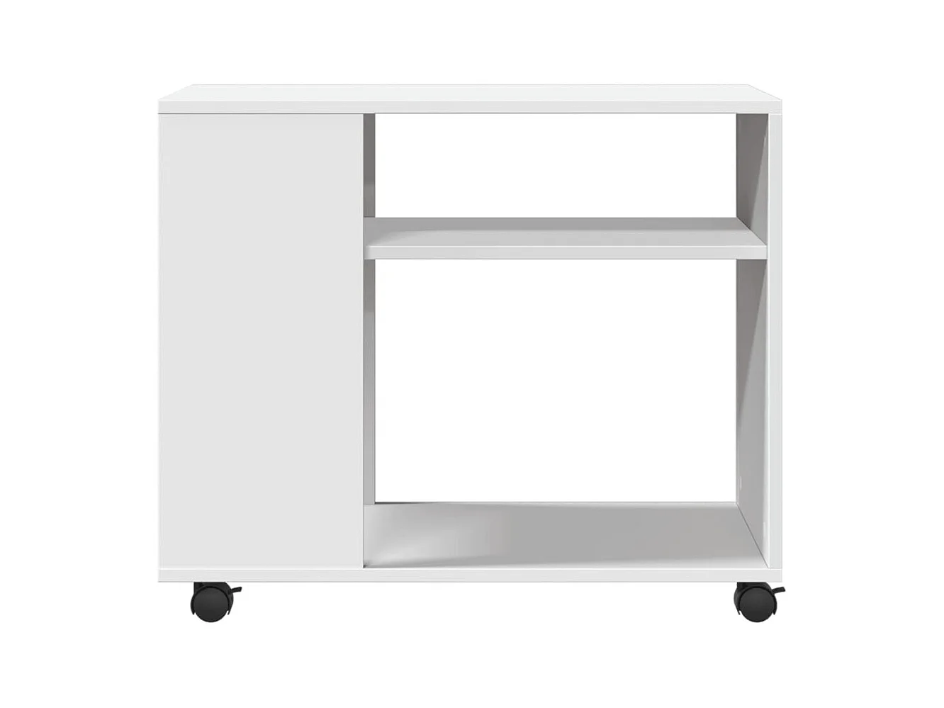 Table d'appoint avec roues blanc 70x35x60 cm bois d'ingénierie