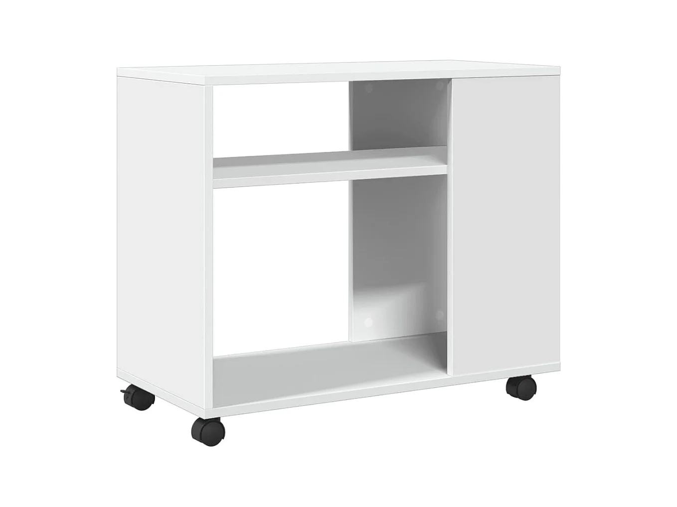 Table d'appoint avec roues blanc 70x35x60 cm bois d'ingénierie