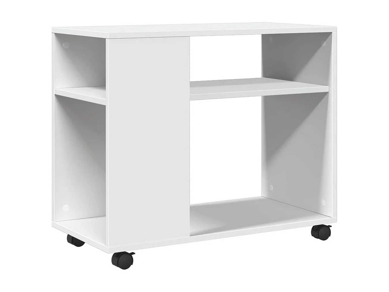 Table d'appoint avec roues blanc 70x35x60 cm bois d'ingénierie