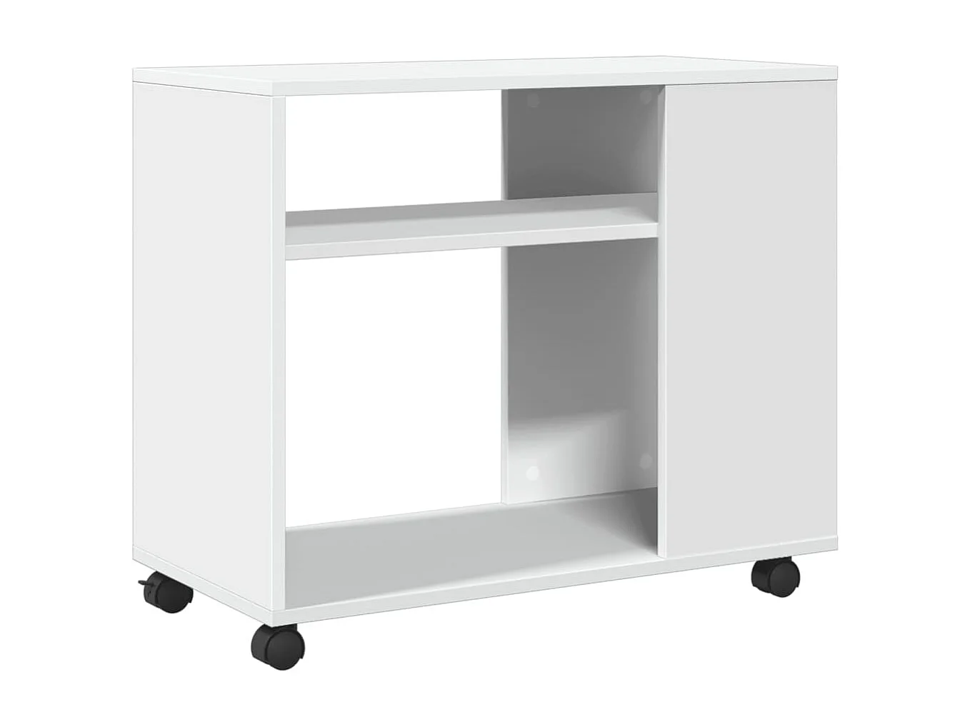 Table d'appoint avec roues blanc 70x35x60 cm bois d'ingénierie