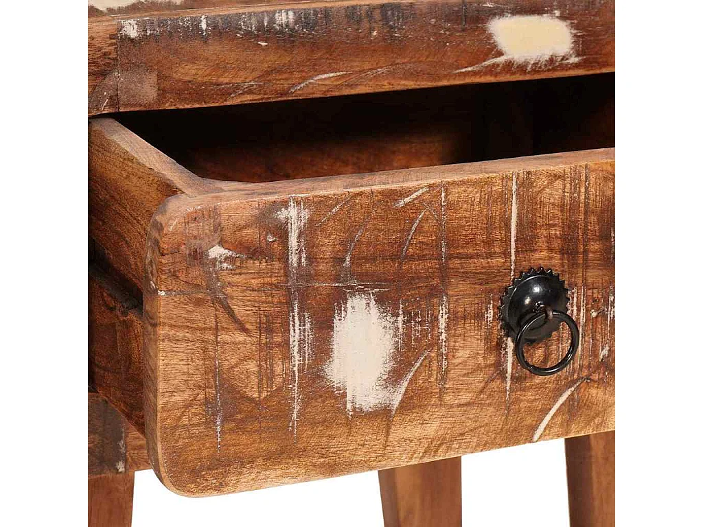 Mesas auxiliares con cajón Multicolor madera maciza reciclada