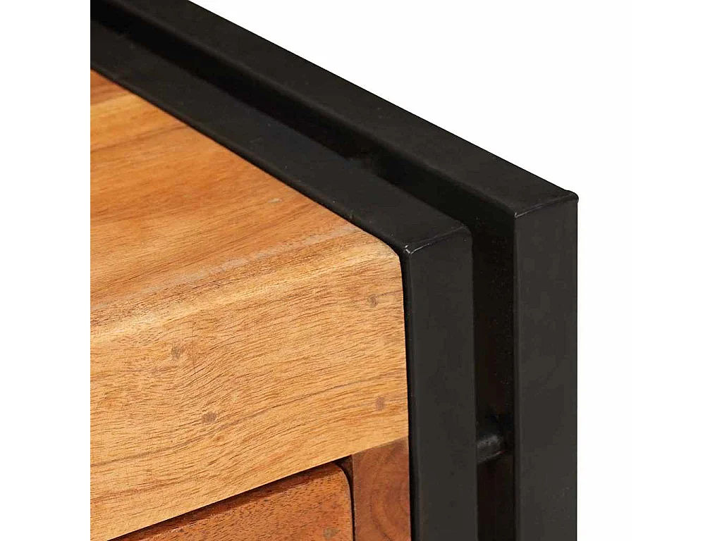 Table d'appoint 30 x 30 x 40 cm Bois d'acacia massif et métal