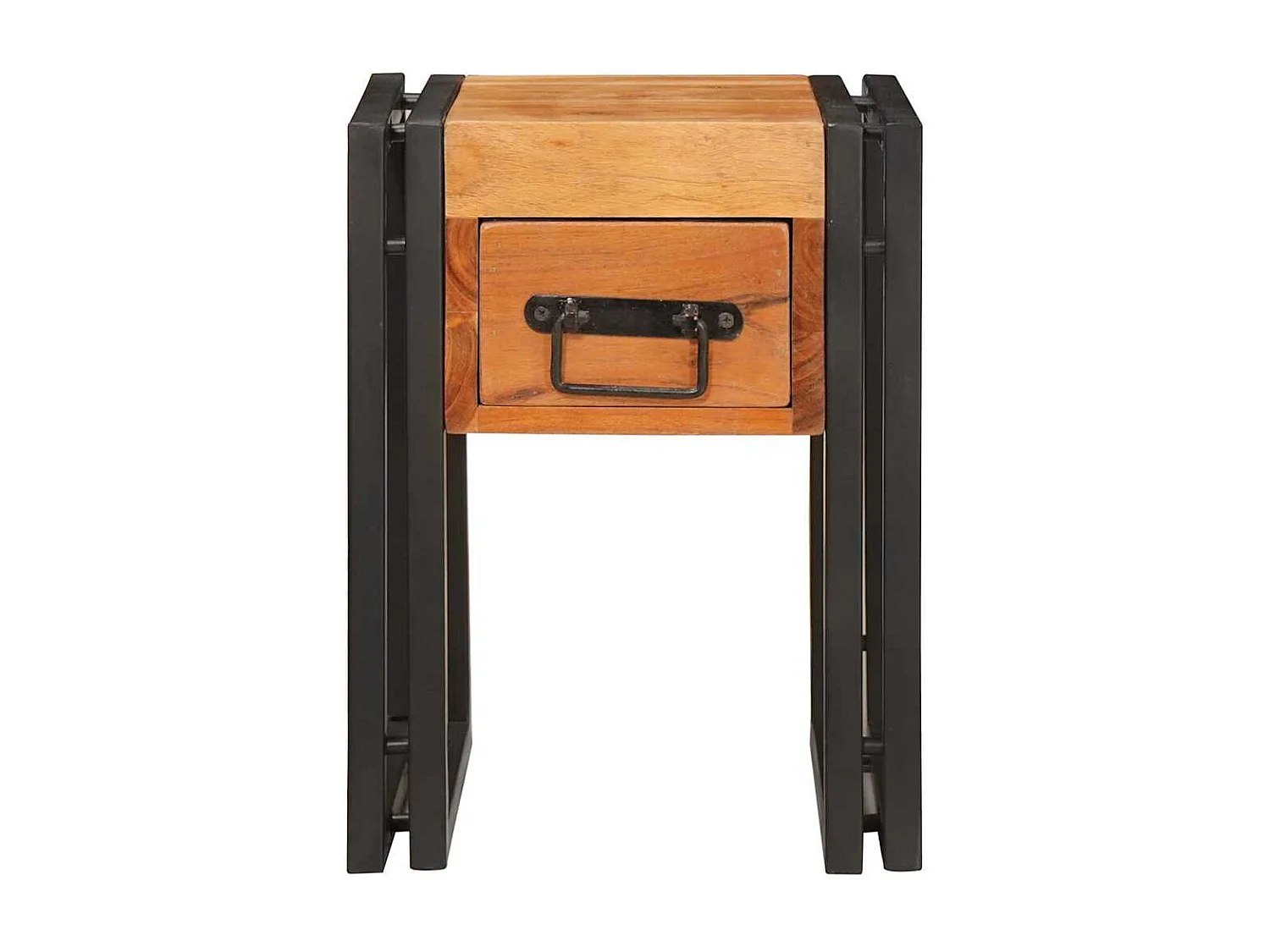 Mesa auxiliar 30 x 30 x 40 cm Madera de acacia sólida y metal