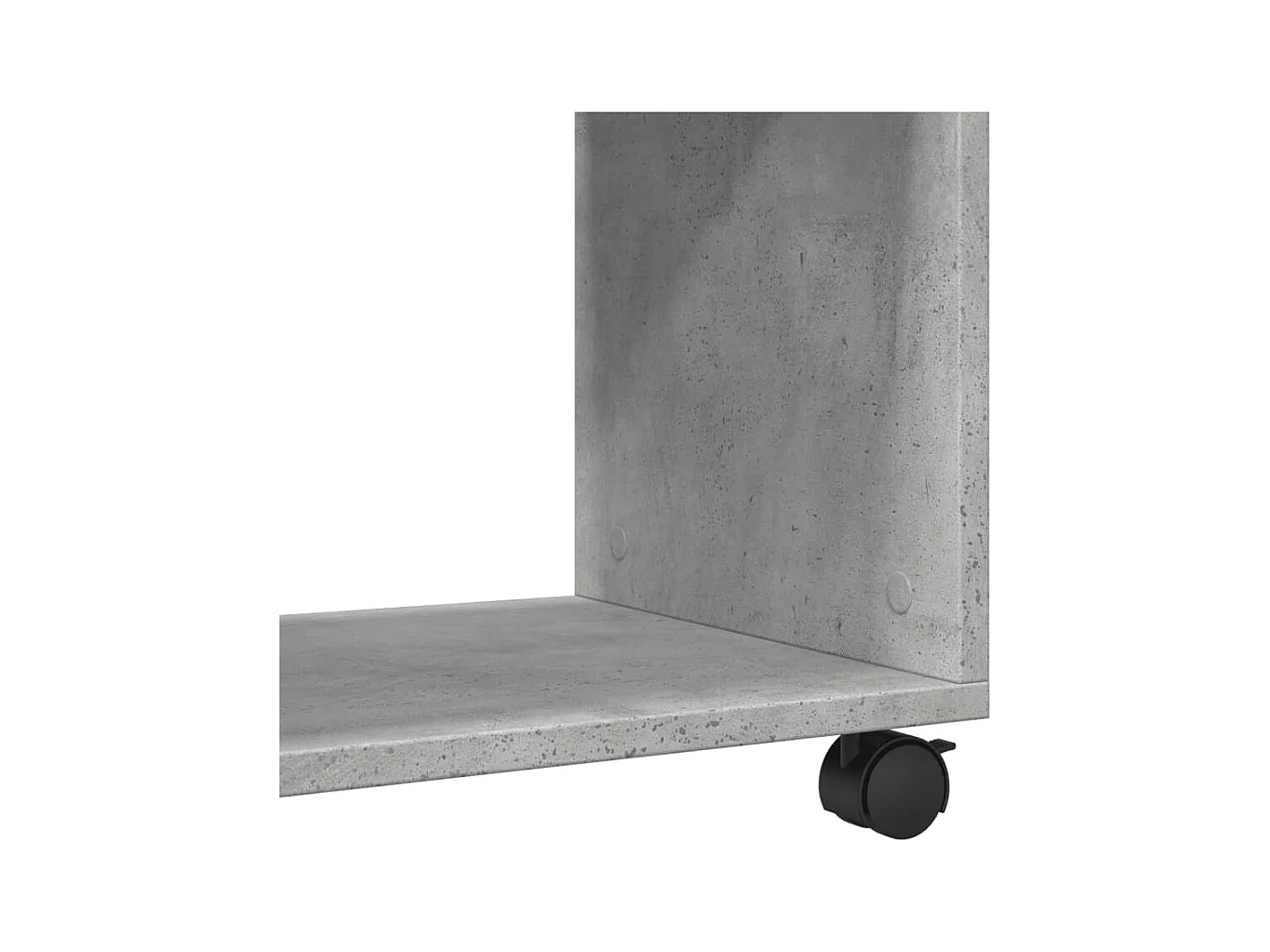 Table d'appoint avec roues gris béton bois d'ingénierie