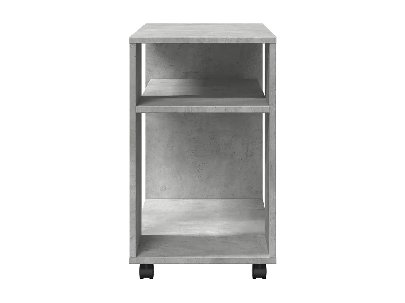 Bijzettafel met wielen 70x35x60 cm bewerkt hout betongrijs