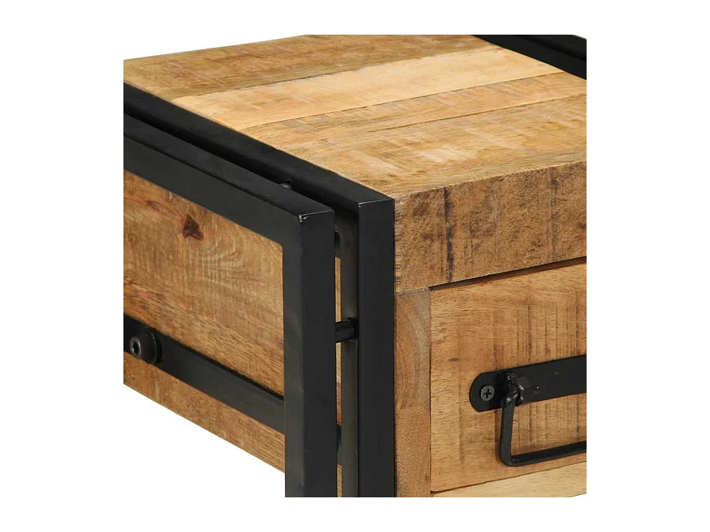 Table d'appoint 30 x 30 x 40 cm Bois de mangue massif et métal