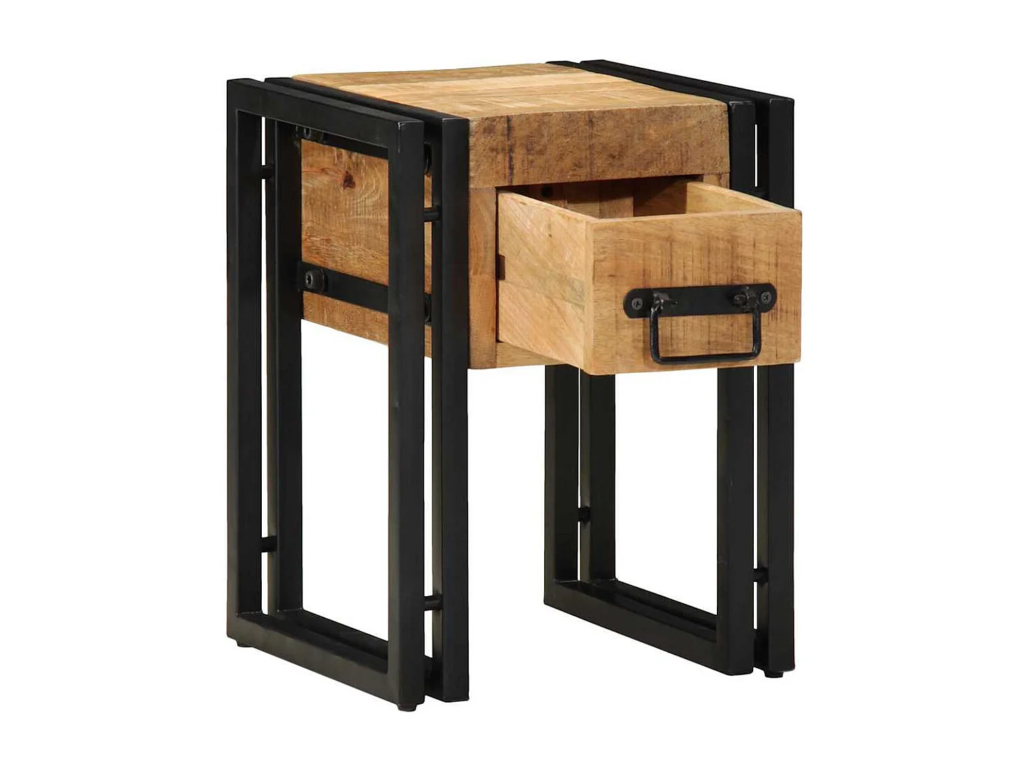 Mesa auxiliar 30 x 30 x 40 cm Madera de mango sólido y metal