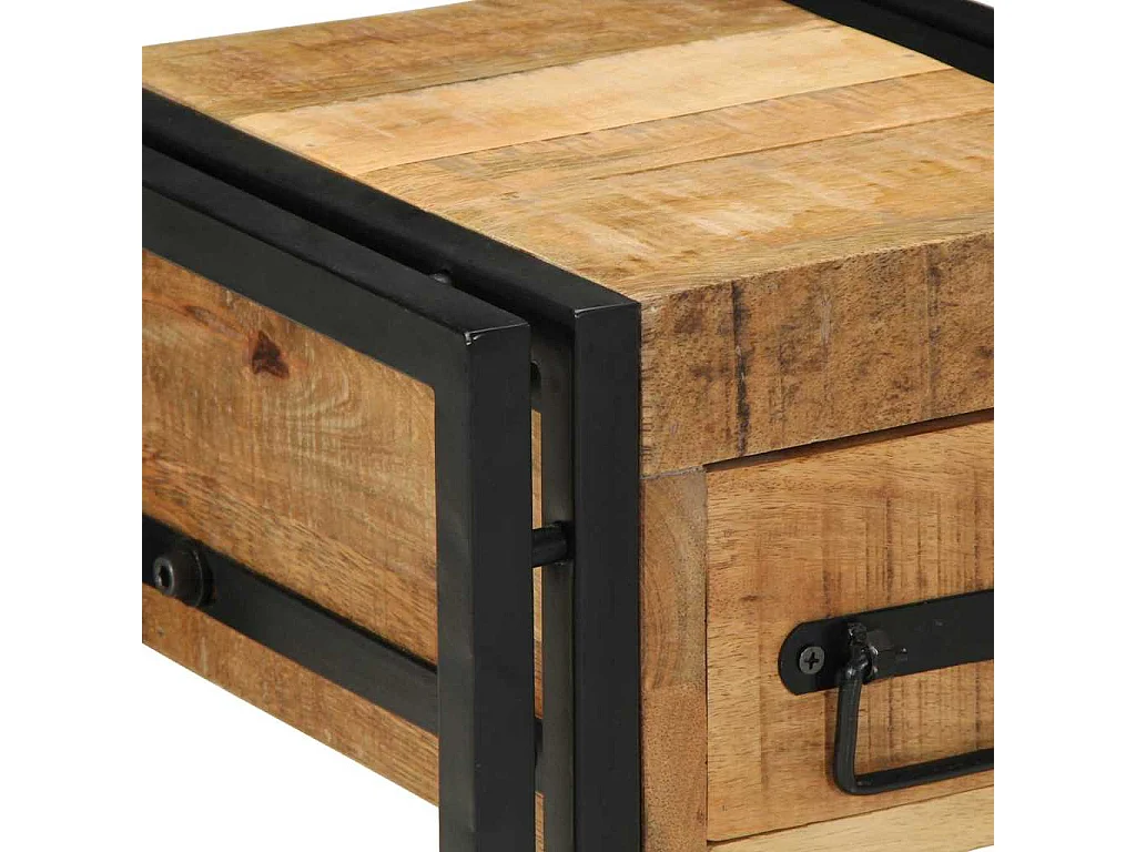 Mesa auxiliar 30 x 30 x 40 cm Madera de mango sólido y metal