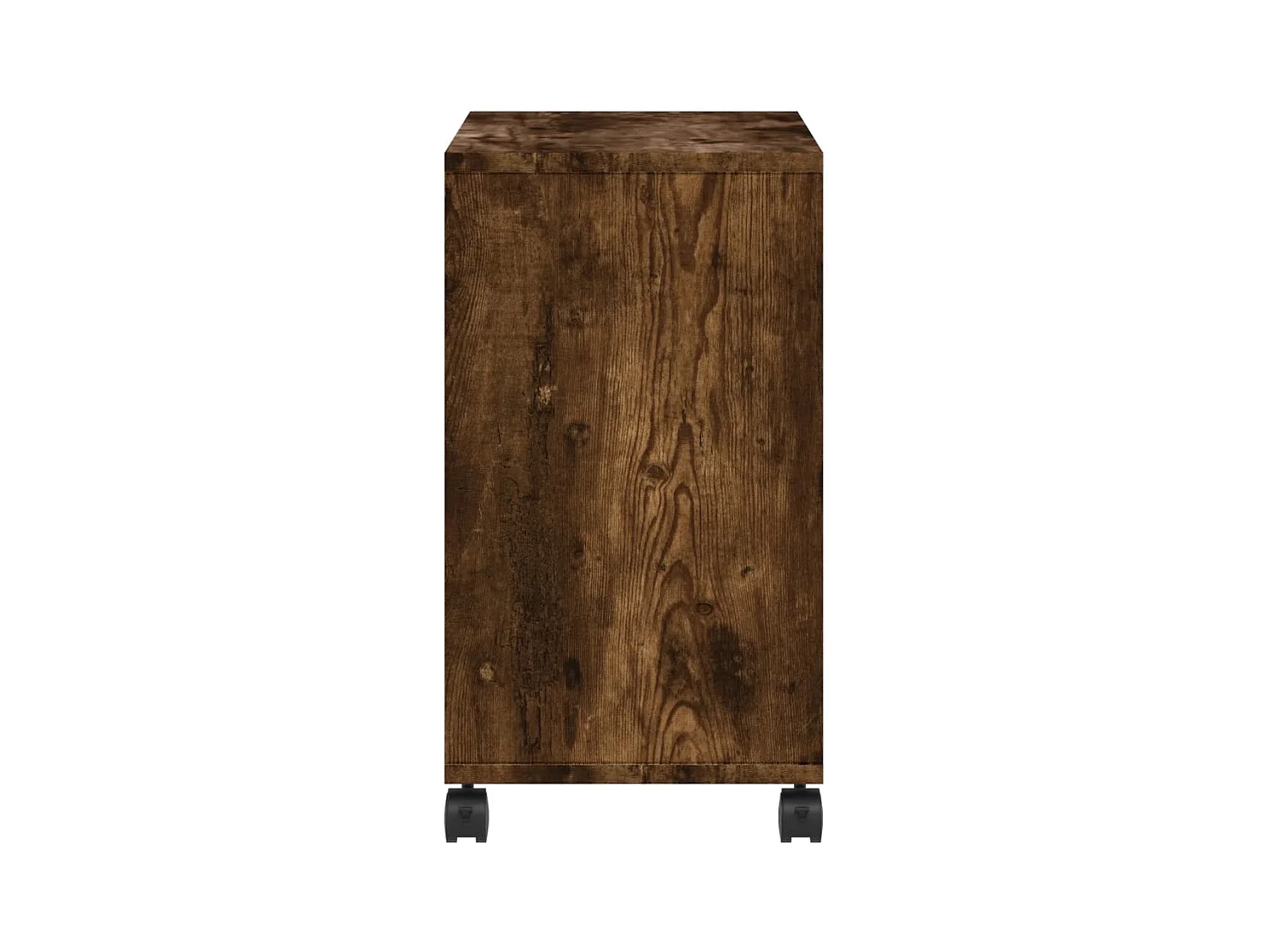 Table d'appoint avec roues chêne fumé bois d'ingénierie