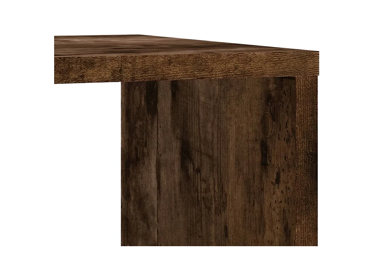 Table d'appoint avec roues chêne fumé bois d'ingénierie