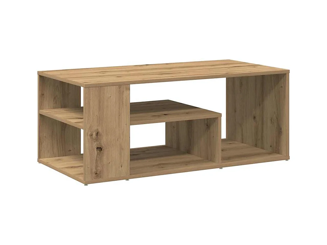 Table d'appoint chêne artisanal 100x50x40 cm bois d'ingénierie