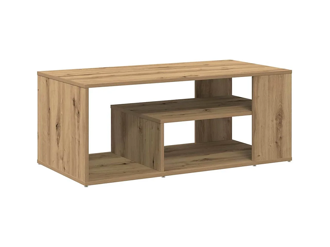 Table d'appoint chêne artisanal 100x50x40 cm bois d'ingénierie