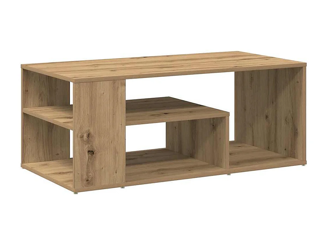 Table d'appoint chêne artisanal 100x50x40 cm bois d'ingénierie