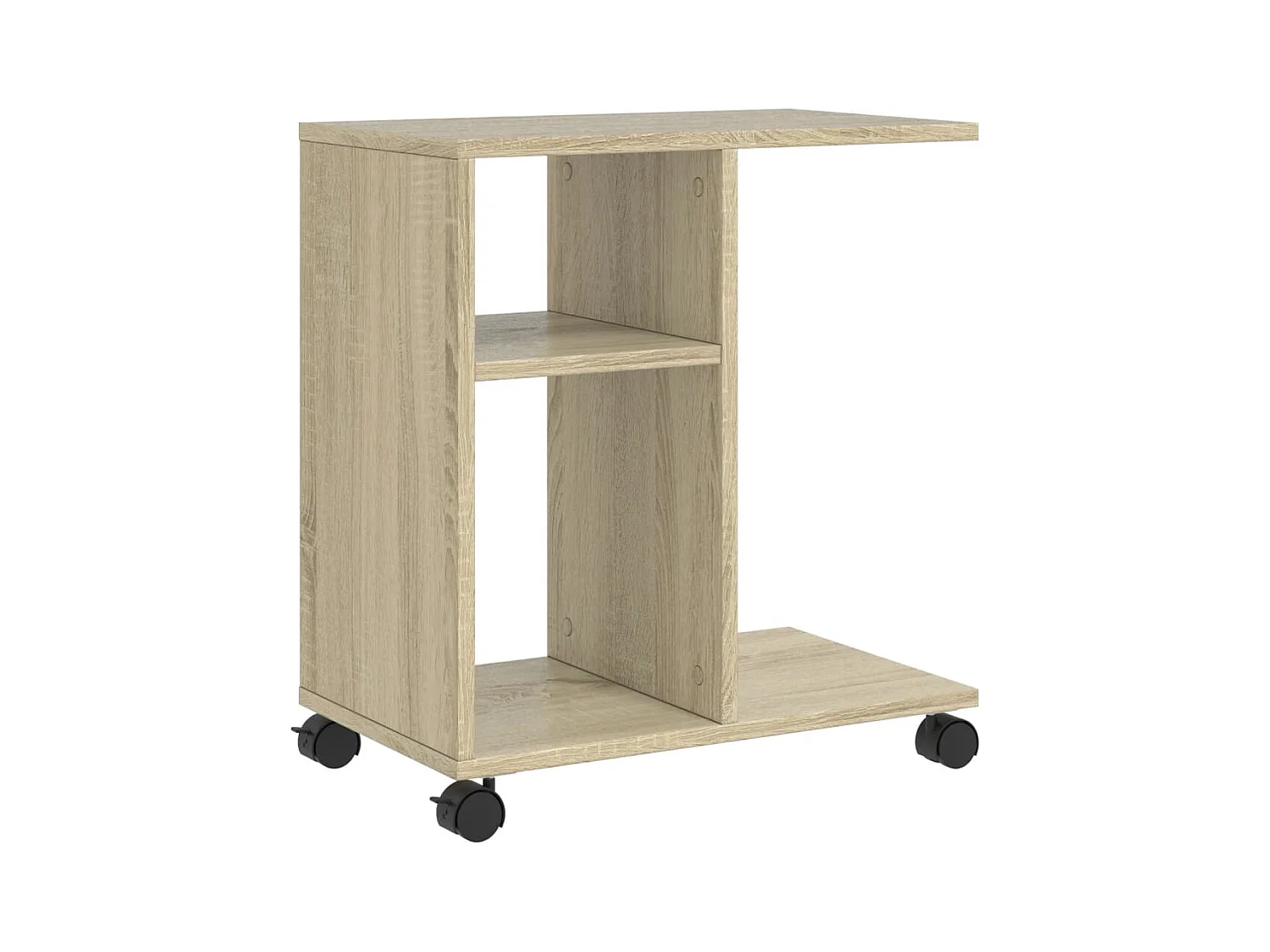 Table d'appoint avec roues chêne sonoma bois d'ingénierie