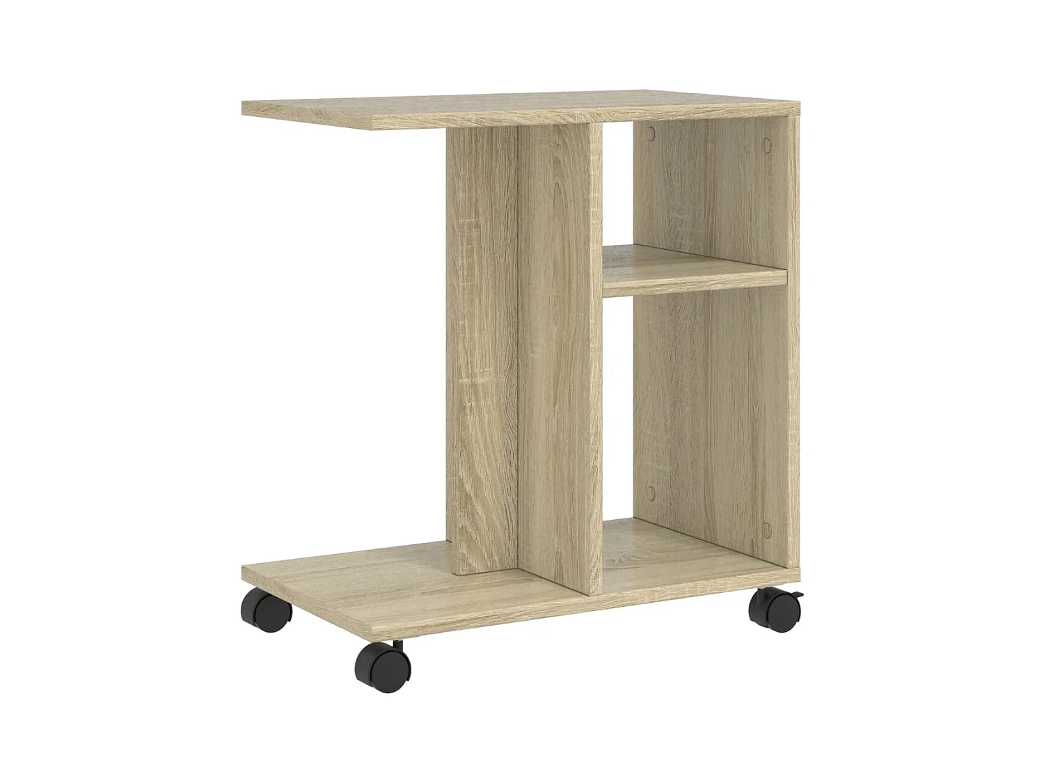 Table d'appoint avec roues chêne sonoma bois d'ingénierie