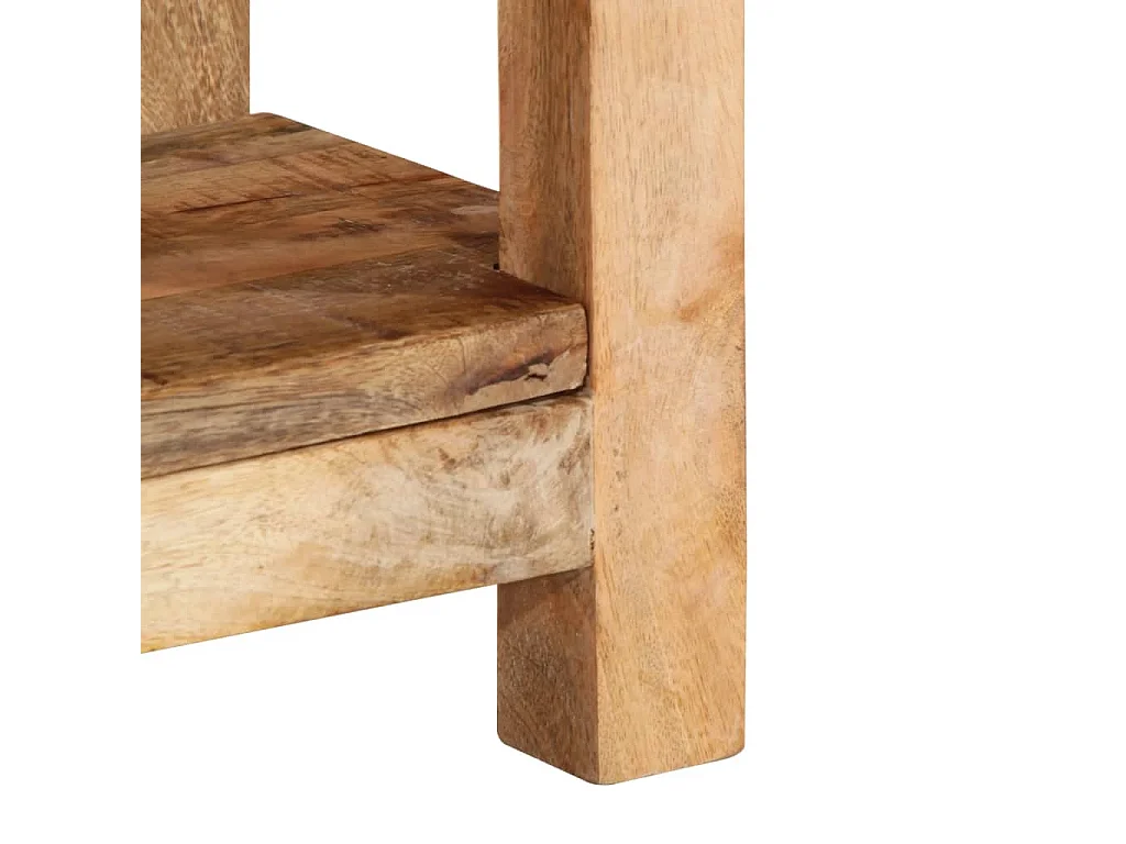 Mesa auxiliar madera maciza de mango rugosa 40x30x40 cm
