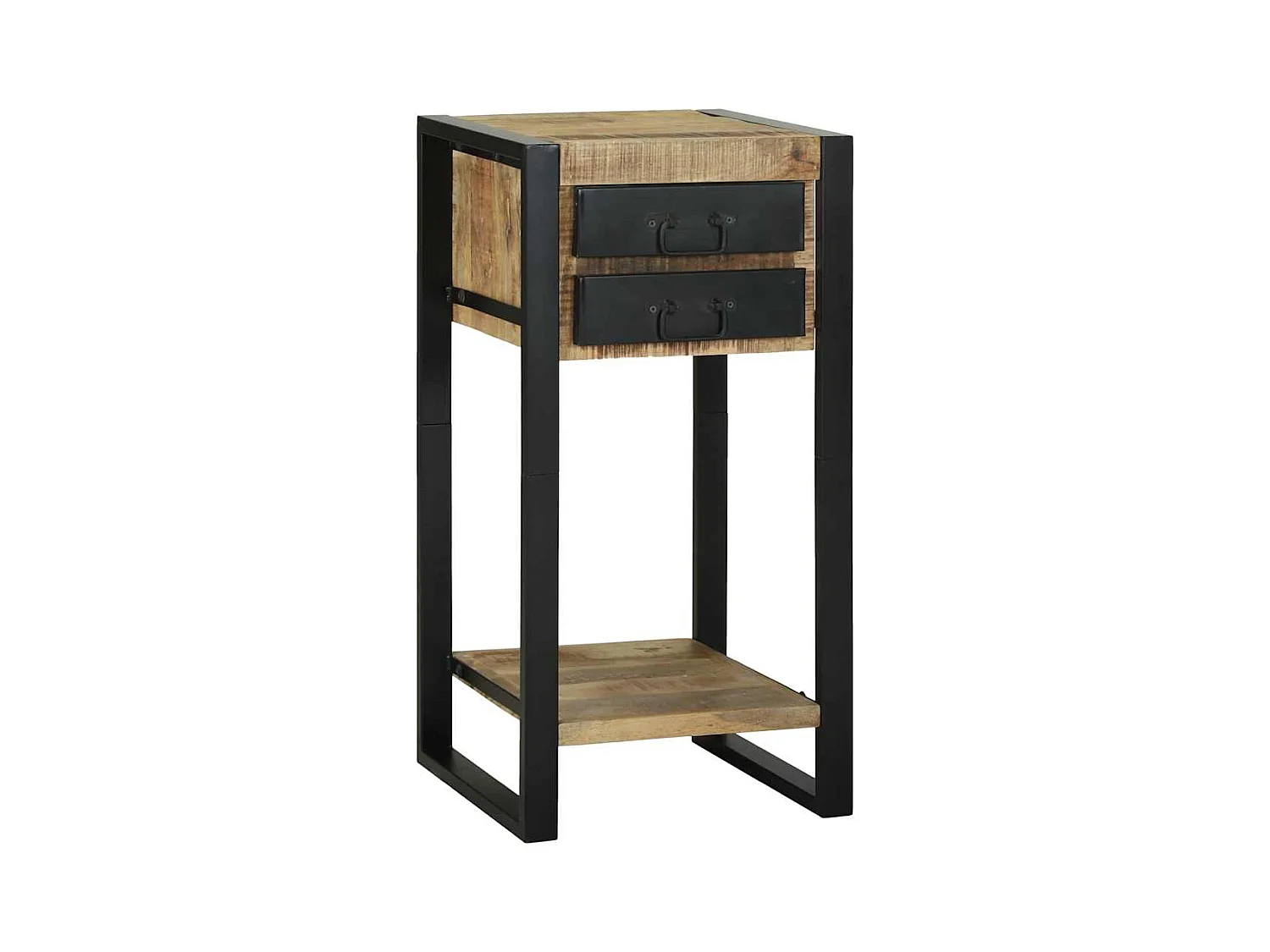 Table d'appoint avec tiroir Marron Bois de manguier brut massif