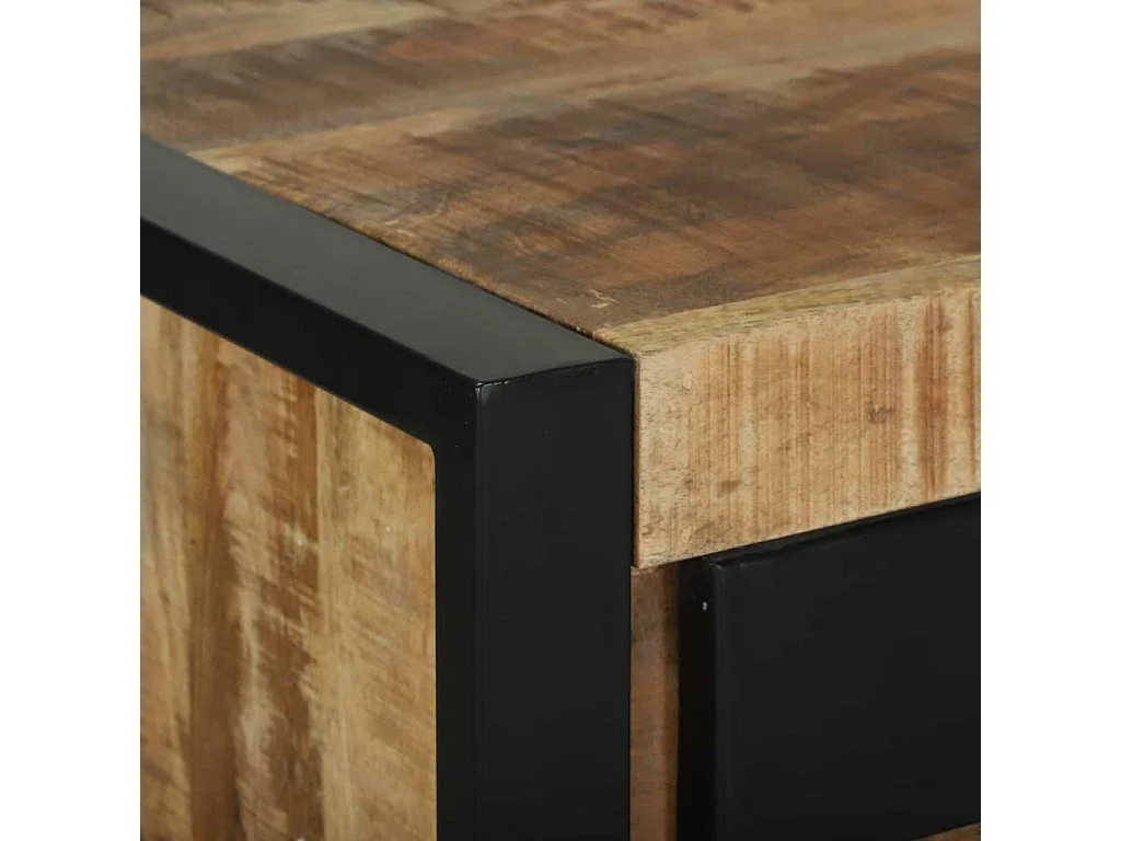 Mesa Auxiliar con cajón Marrón Madera maciza de mango rugosa