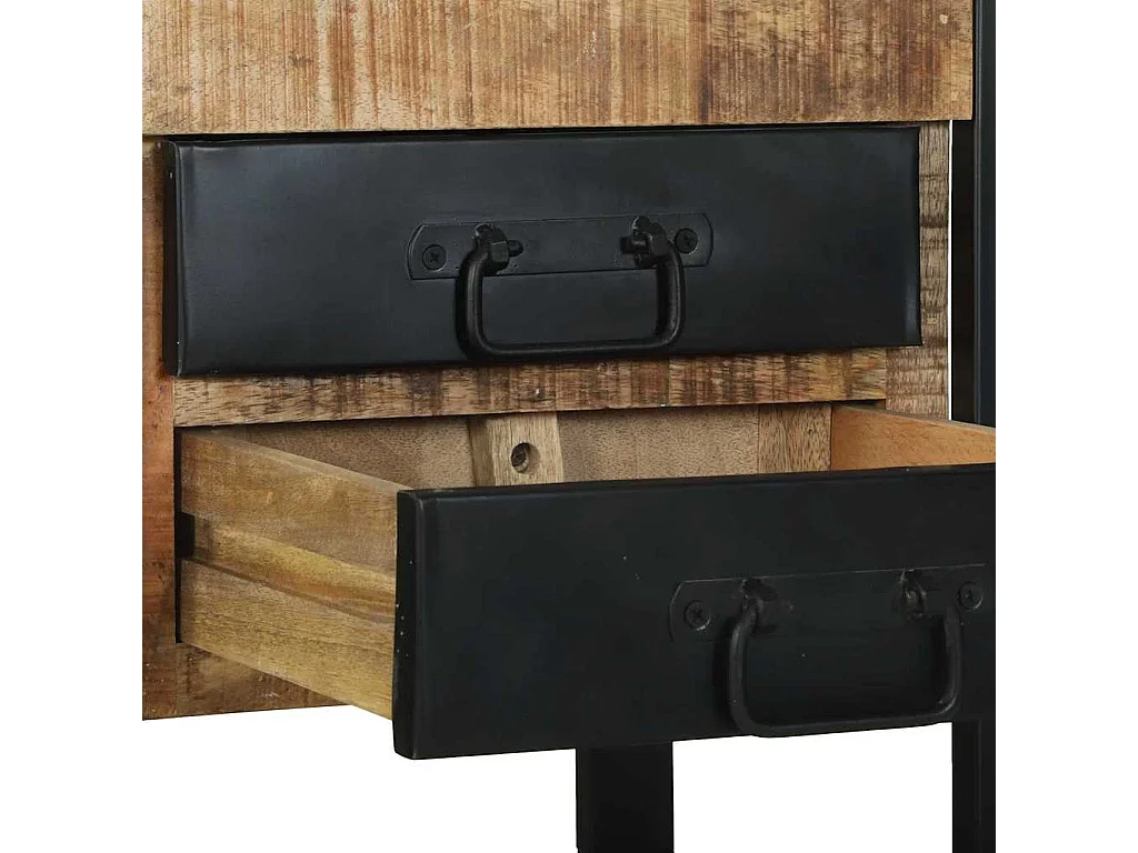 Mesa Auxiliar con cajón Marrón Madera maciza de mango rugosa