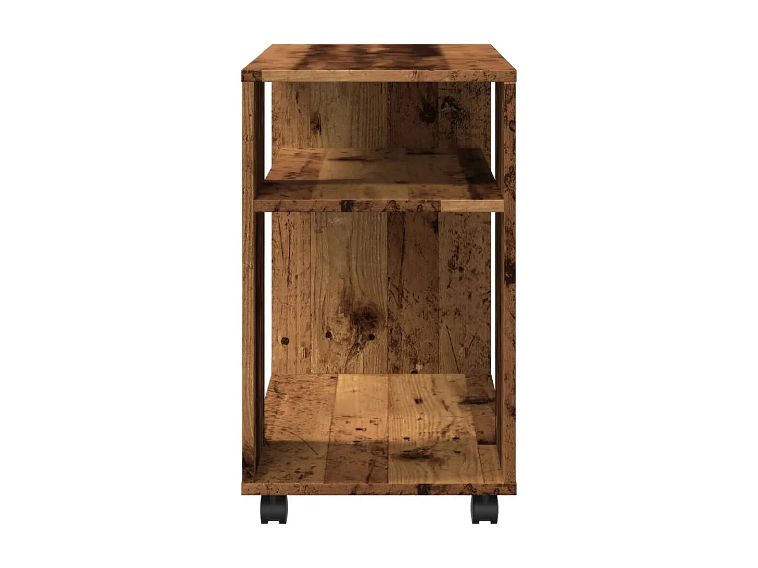 Mesa auxiliar rodante madera ingeniería envejecido 70x35x60 cm