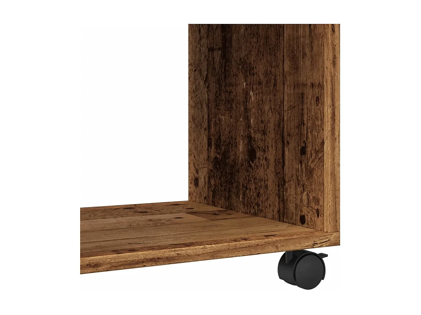 Mesa auxiliar rodante madera ingeniería envejecido 70x35x60 cm