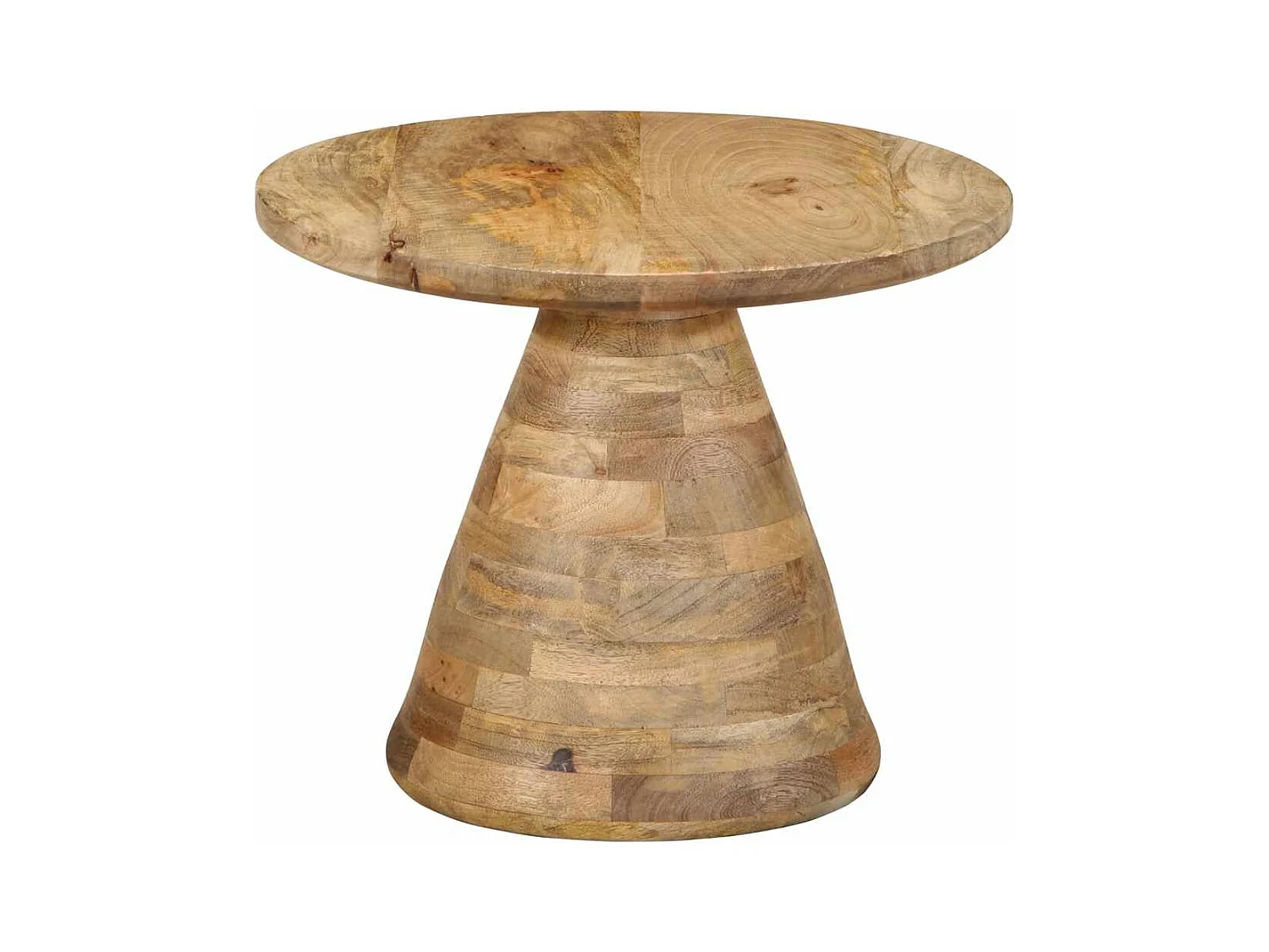 Table d'appoint Ø50x40 cm bois de manguier massif