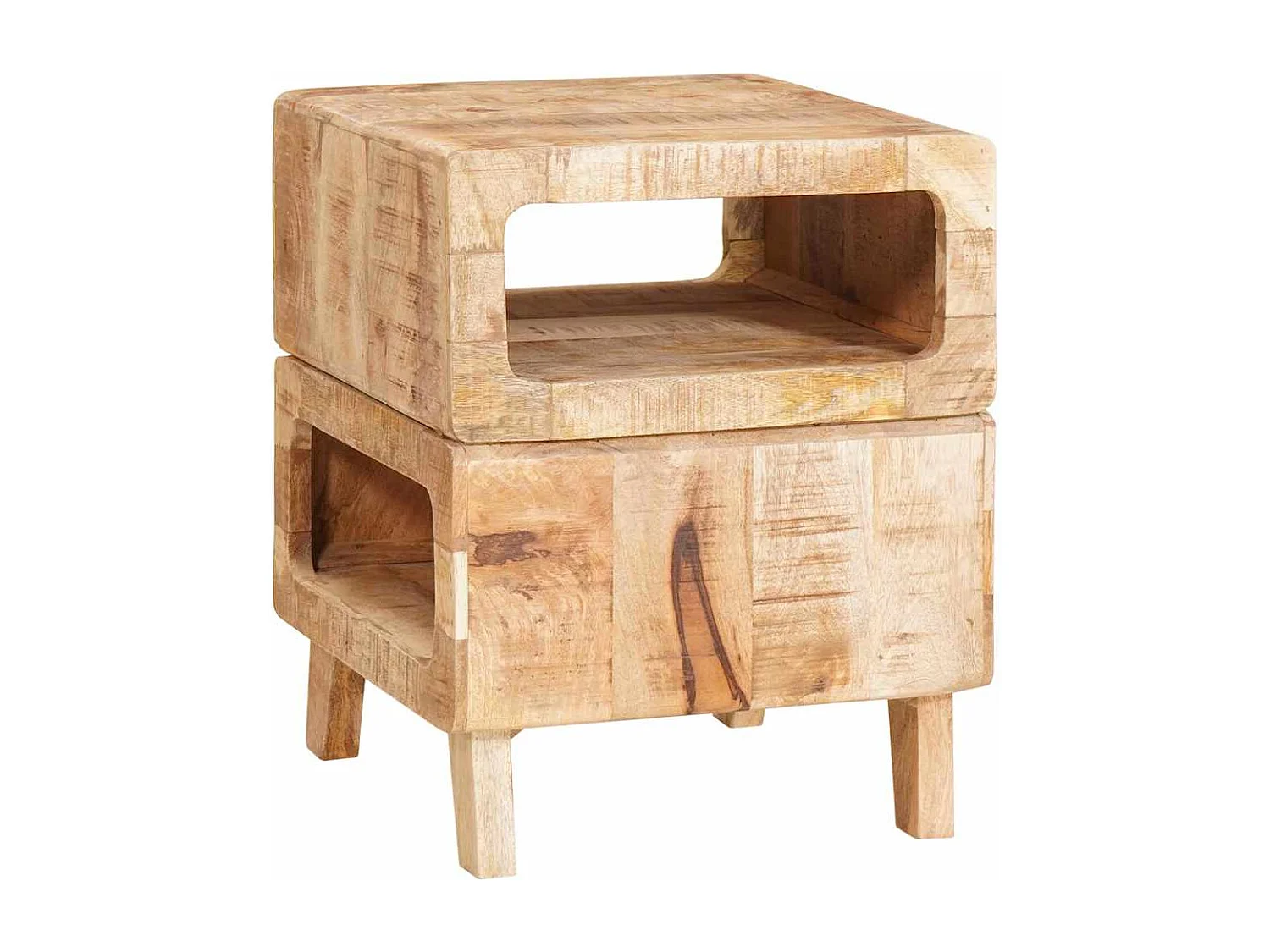 Mesas auxiliares Marrón 40 x 40 x 49 cm madera maciza de mango