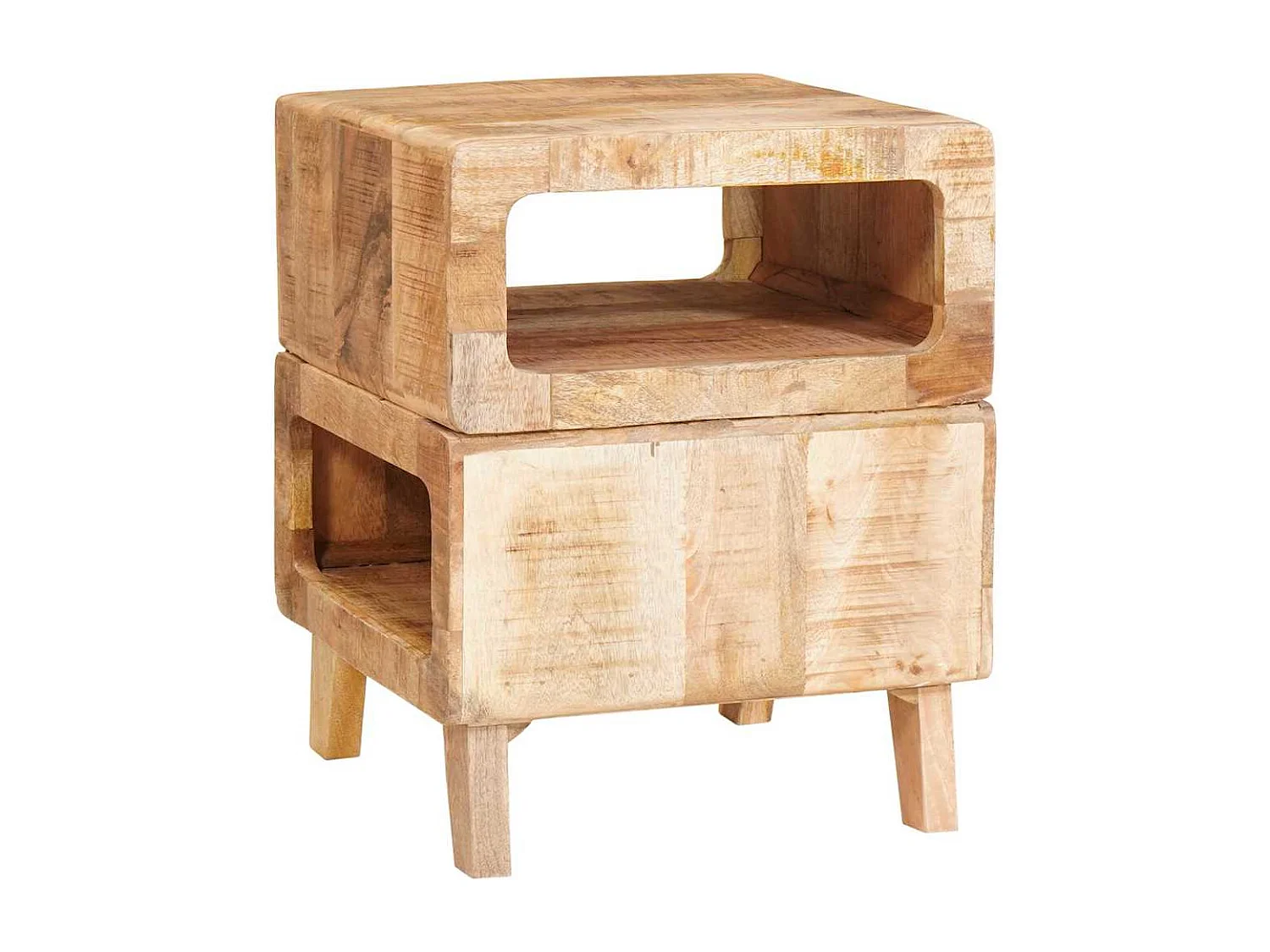 Mesas auxiliares Marrón 40 x 40 x 49 cm madera maciza de mango