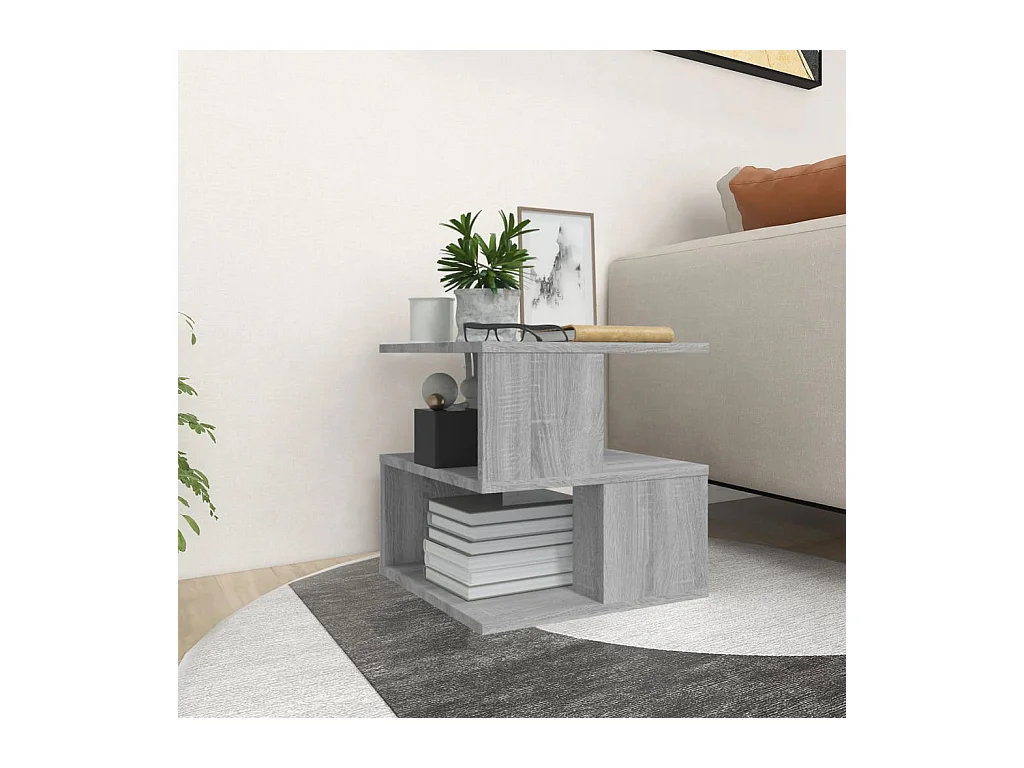 Mesa de apoio 40x40x40 cm derivados madeira cinzento sonoma