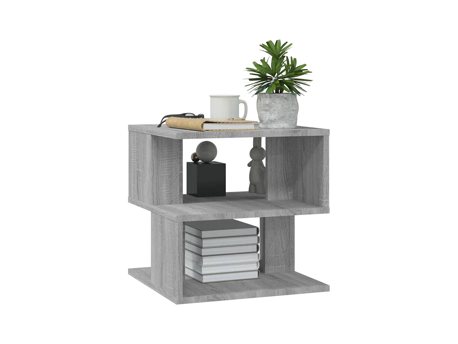 Mesa de apoio 40x40x40 cm derivados madeira cinzento sonoma