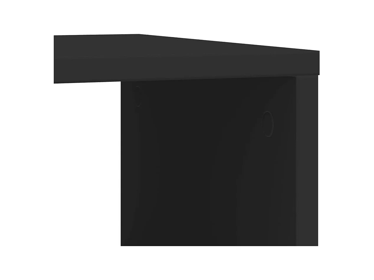 Table d'appoint avec roues noir 50x30x55 cm bois d'ingénierie