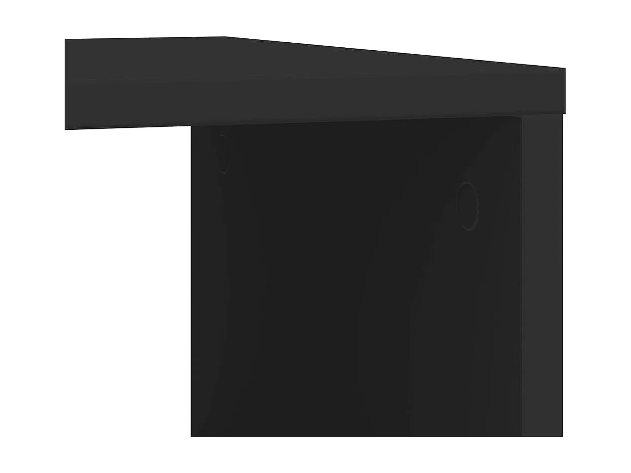 Mesa auxiliar con ruedas madera de ingeniería negra 50x30x55 cm