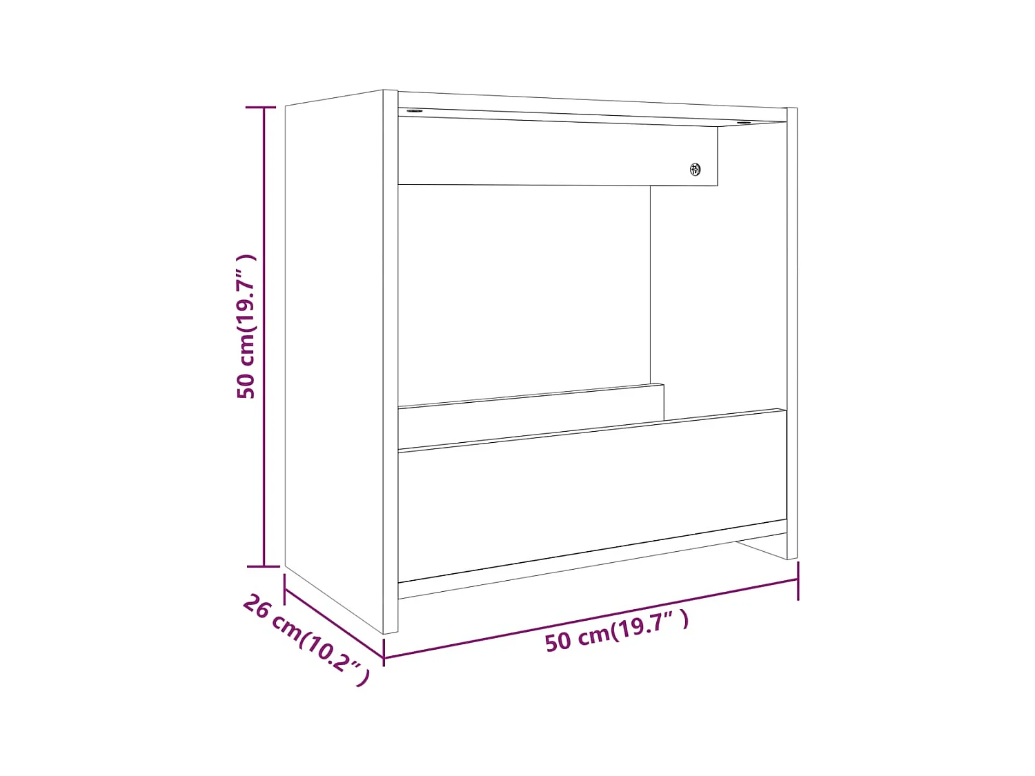 Table d'appoint Chêne marron 50x26x50 cm Bois d'ingénierie