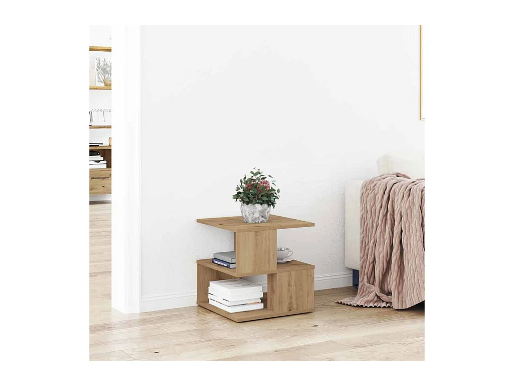 Table d'appoint chêne artisanal 40 x 40 x 40 cm