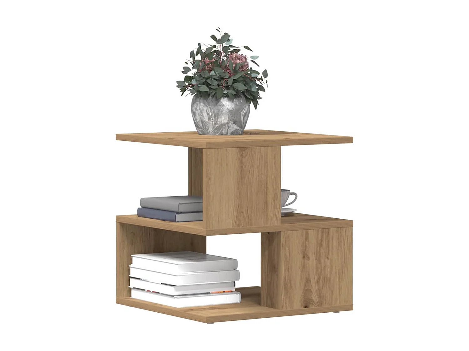 Mesa lateral Roble artisan 40 x 40 x 40 cm Madera contrachapada