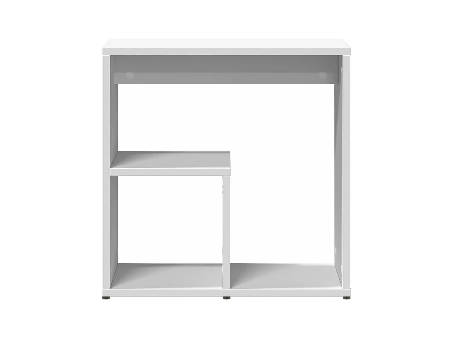 Mesa auxiliar de madera contrachapada blanco 50x30x50 cm