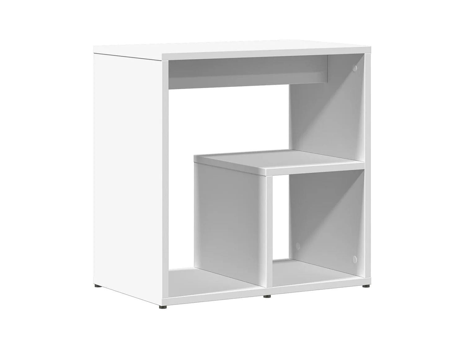 Mesa auxiliar de madera contrachapada blanco 50x30x50 cm