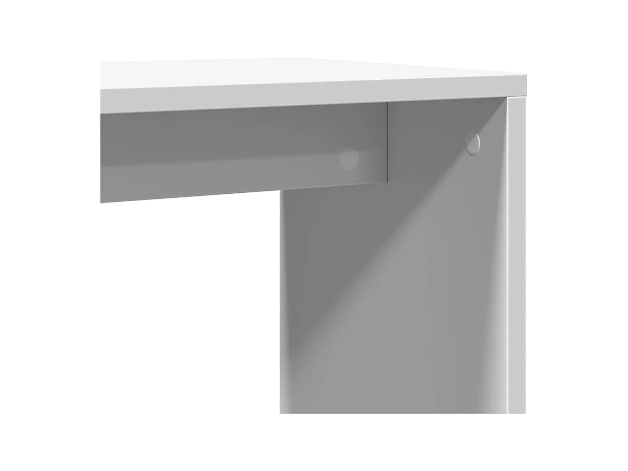 Mesa auxiliar de madera contrachapada blanco 50x30x50 cm