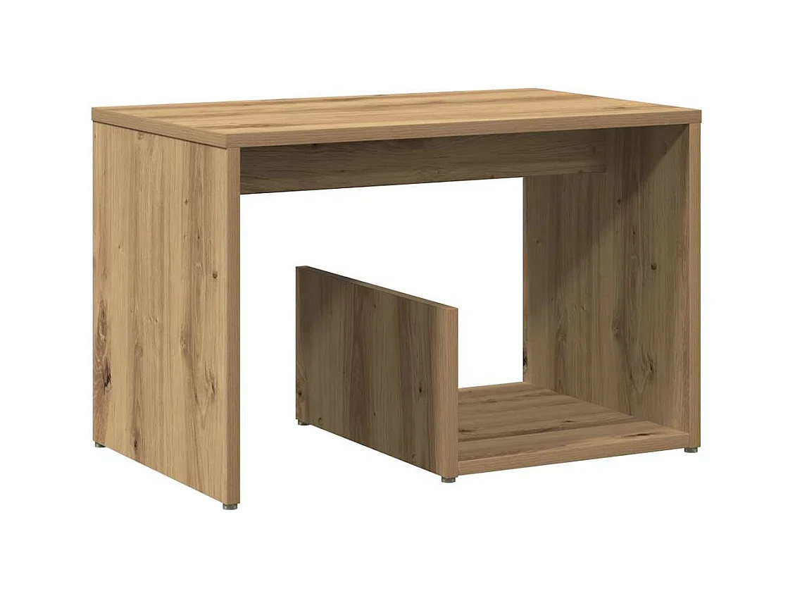 Table d'appoint chêne artisanal 59x36x38 cm bois d'ingénierie