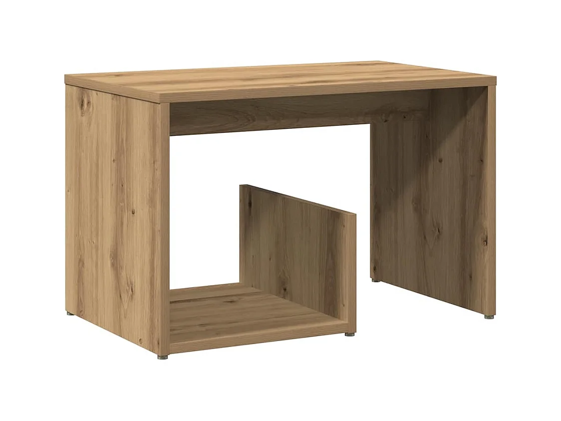 Table d'appoint chêne artisanal 59x36x38 cm bois d'ingénierie