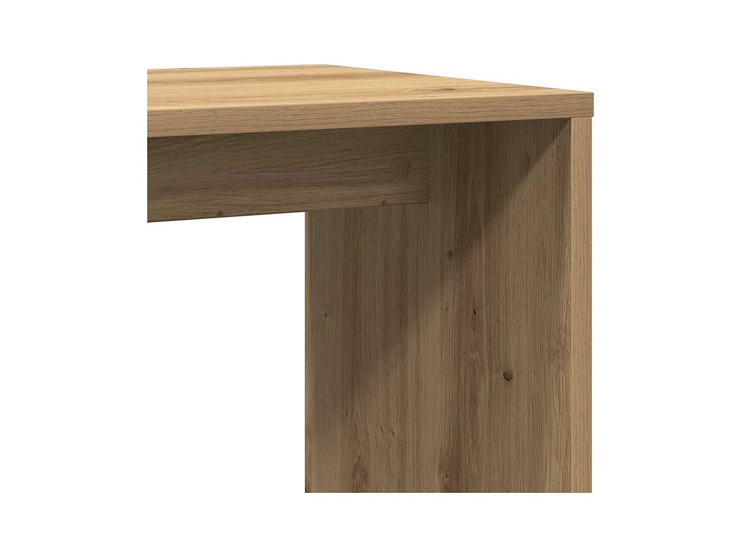 Table d'appoint chêne artisanal 59x36x38 cm bois d'ingénierie