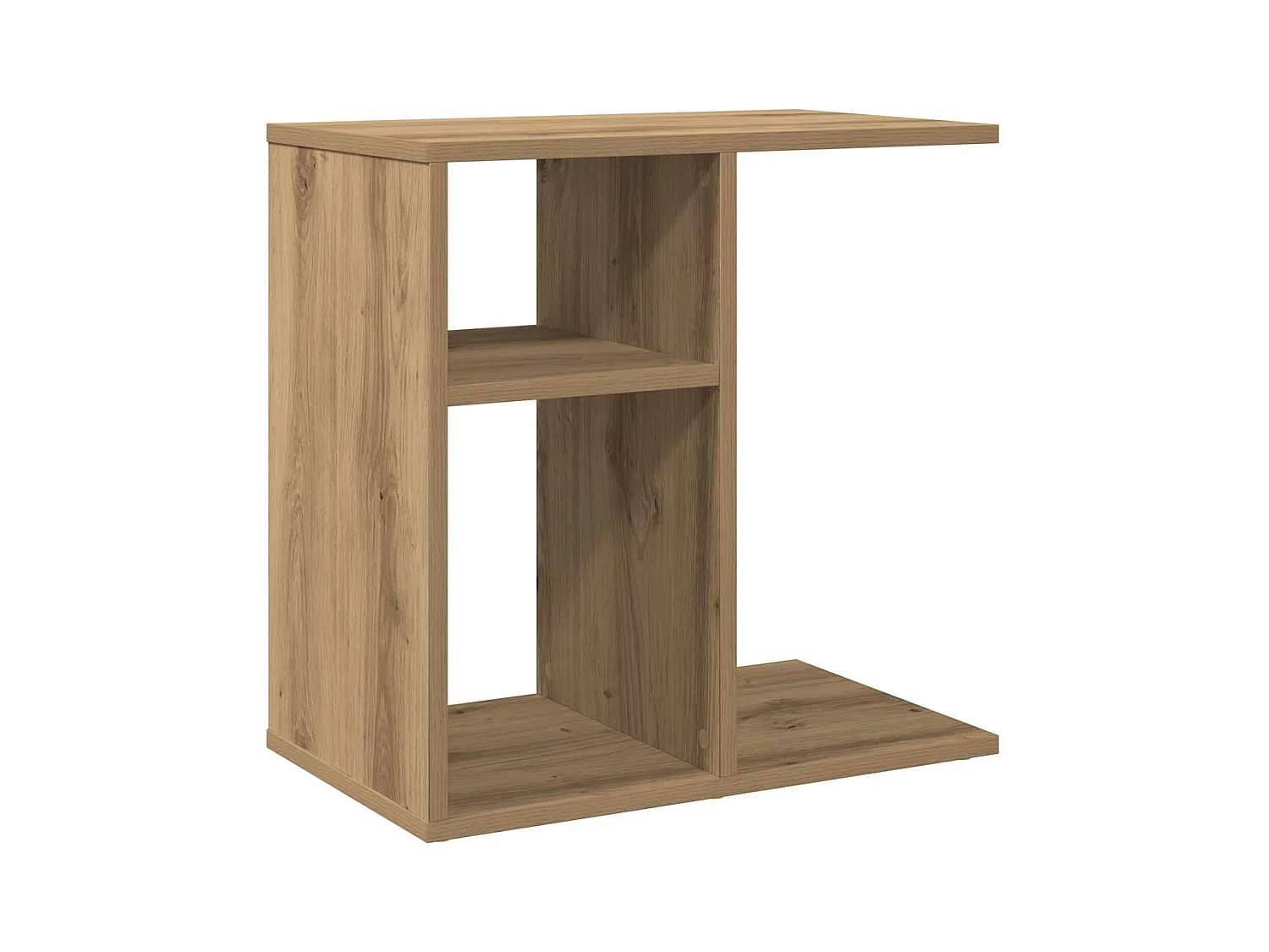 Table d'appoint chêne artisanal 50x30x50 cm bois d'ingénierie