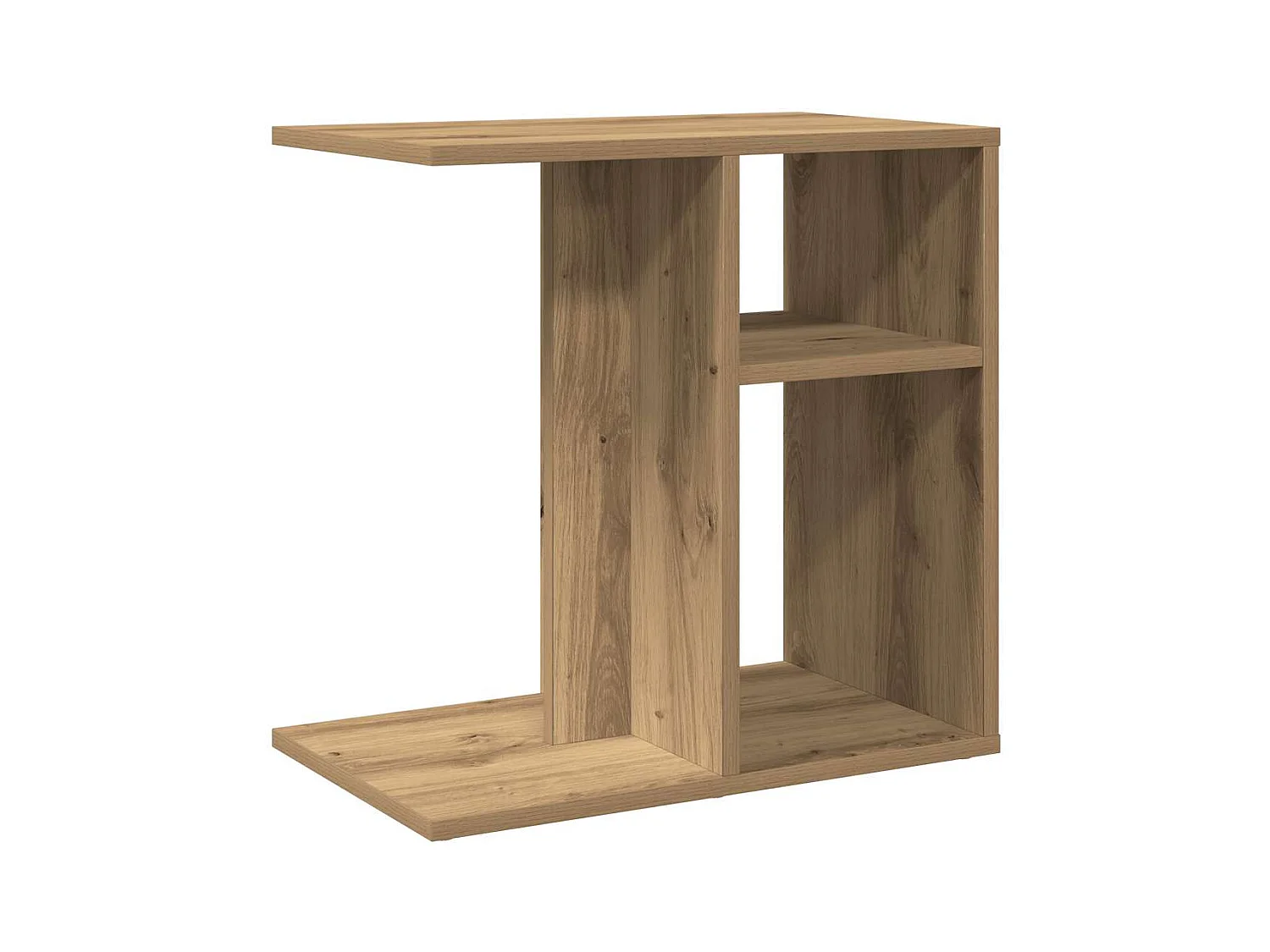 Table d'appoint chêne artisanal 50x30x50 cm bois d'ingénierie